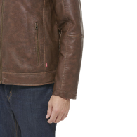 Мужская куртка из экокожи Levi's с капюшоном 1159847297 (Коричневый XXL)