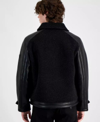 Мужская куртка из экокожи GUESS с шерпой 1159847573 (Черный XL)