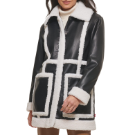 Подовжена жіноча куртка Levi's з шерпою 1159849548 (Чорний XS)