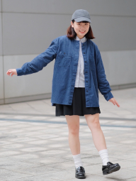 Вельветовая куртка UNIQLO на пуговицах 1159849720 (Синий M)