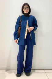 Вельветовая куртка UNIQLO на пуговицах 1159849720 (Синий M)