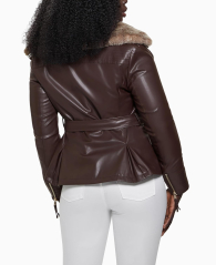 Женская куртка из экокожи Guess 1159850170 (Коричневый L)