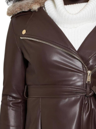 Женская куртка из экокожи Guess 1159850170 (Коричневый L)