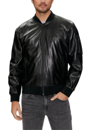 Мужской бомбер GUESS из экокожи 1159850473 (Черный M)