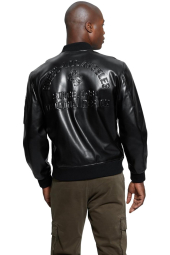 Мужской бомбер GUESS из экокожи 1159850473 (Черный M)