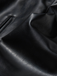 Куртка из экокожи UNIQLO на молнии 1159850501 (Черный S)