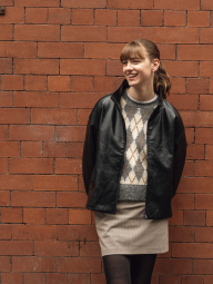 Куртка из экокожи UNIQLO на молнии 1159850501 (Черный S)