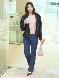 Куртка из экокожи UNIQLO на молнии 1159850501 (Черный S)