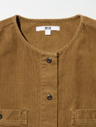 Вельветовая куртка UNIQLO на пуговицах 1159850538 (Коричневый M)