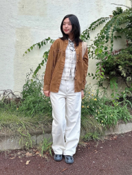 Вельветовая куртка UNIQLO на пуговицах 1159850538 (Коричневый M)