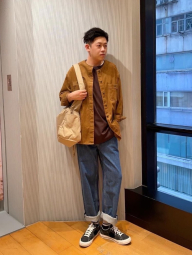 Вельветовая куртка UNIQLO на пуговицах 1159850538 (Коричневый M)