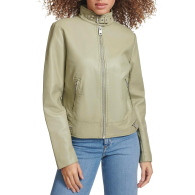 Жіноча куртка з екошкіри Levi's на блискавці 1159850596 (Зелений XXL)