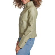 Жіноча куртка з екошкіри Levi's на блискавці 1159850596 (Зелений XXL)