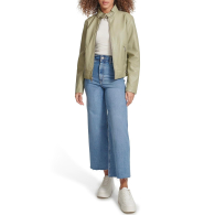 Жіноча куртка з екошкіри Levi's на блискавці 1159850596 (Зелений XXL)
