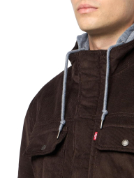 Мужская вельветовая куртка Levi's с капюшоном 1159850600 (Коричневый L)