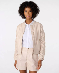 Жіноча куртка-бомбер Karl Lagerfeld Paris з екошкіри 1159850977 (Молочний XS)