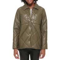 Женская стеганая куртка Calvin Klein на кнопках 1159851635 (Зеленый M)