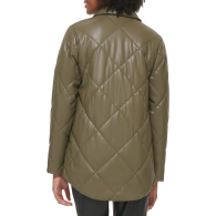 Жіноча стьобана куртка Calvin Klein на кнопках 1159851635 (Зелений M)