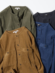 Вельветовая куртка UNIQLO на пуговицах 1159852061 (Серый M)