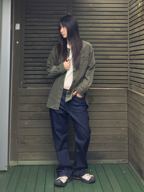 Вельветовая куртка UNIQLO на пуговицах 1159855894 (Зеленый XL)