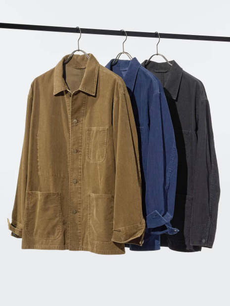 Вельветовая куртка-рубашка UNIQLO на пуговицах 1159855915 (Серый L)