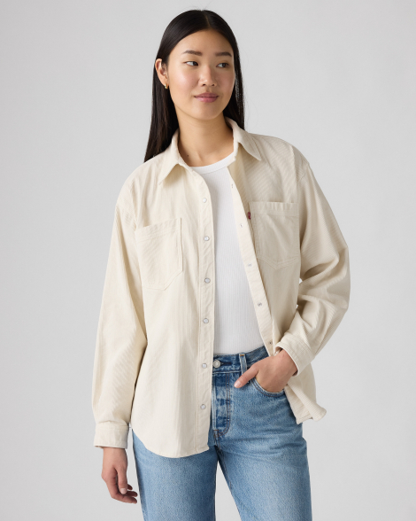 Жіноча вельветова куртка-сорочка Levi's 1159856297 (Молочний XXL)