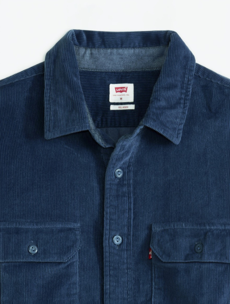 Мужская вельветовая куртка-рубашка Levi's на пуговицах 1159856521 (Синий L)