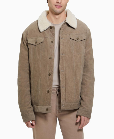 Чоловіча вельветова куртка-сорочка Guess 1159858563 (Бежевий XXL)