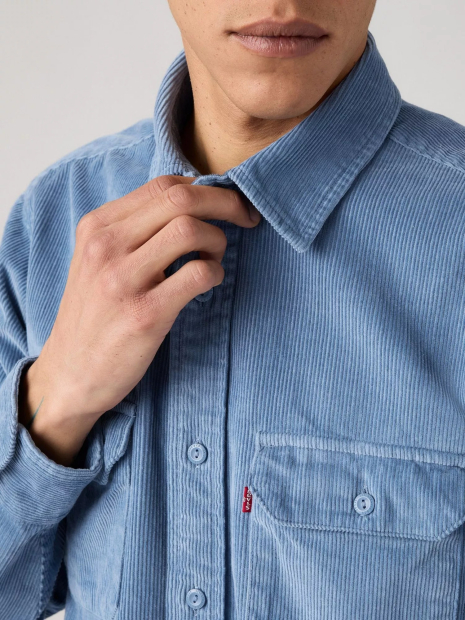 Мужская вельветовая куртка-рубашка Levi's на пуговицах 1159862988 (Голубой XL)