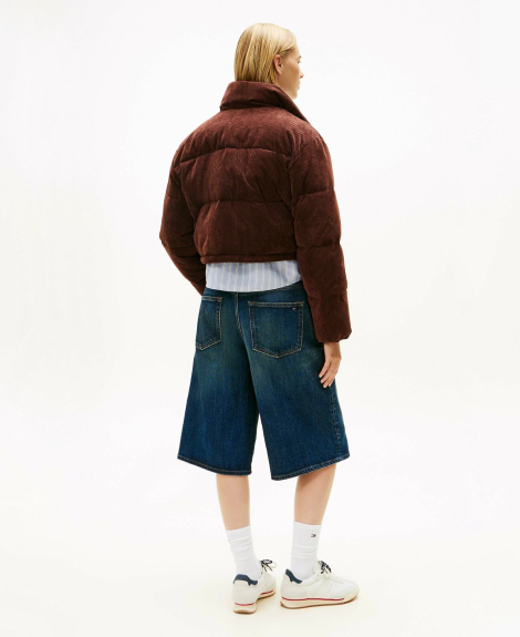 Женская укороченная вельветовая куртка Tommy Hilfiger 1159863681 (Коричневый L)