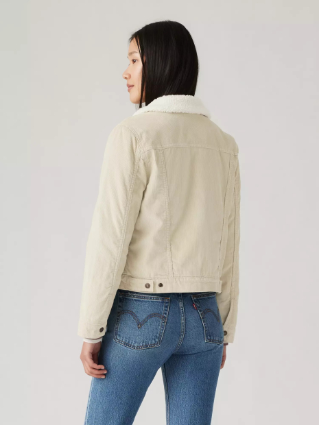 Жіноча вельветова куртка-сорочка Levi's з підкладкою із шерпи 1160185616 (Молочний XL)
