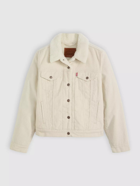 Жіноча вельветова куртка Levi's з підкладкою із шерпи 1161530599 (Молочний S)