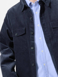 Мужская вельветовая куртка-рубашка UNIQLO 1159855592 (Синий L)