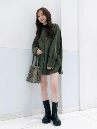 Вельветовая куртка UNIQLO на пуговицах 1159855894 (Зеленый XL)