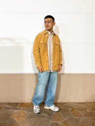 Мужская вельветовая куртка-рубашка UNIQLO 1159857845 (Бежевый L)