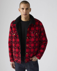 Чоловіча вельветова куртка Levi's з підкладкою із шерпи 1159862467 (Червоний M)