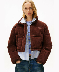 Женская укороченная вельветовая куртка Tommy Hilfiger 1159863681 (Коричневый L)