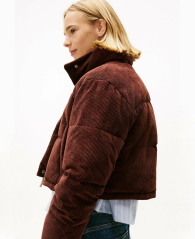 Женская укороченная вельветовая куртка Tommy Hilfiger 1159863681 (Коричневый L)