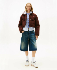 Женская укороченная вельветовая куртка Tommy Hilfiger 1159863681 (Коричневый L)
