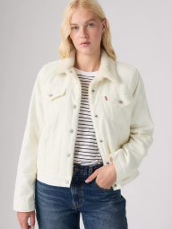 Жіноча вельветова куртка Levi's з підкладкою із шерпи 1161530599 (Молочний S)