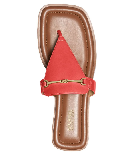 Изящные женские ветнамки Michael Kors из натуральной кожи 38,5 (8 US) 25 см Красный 1159848744