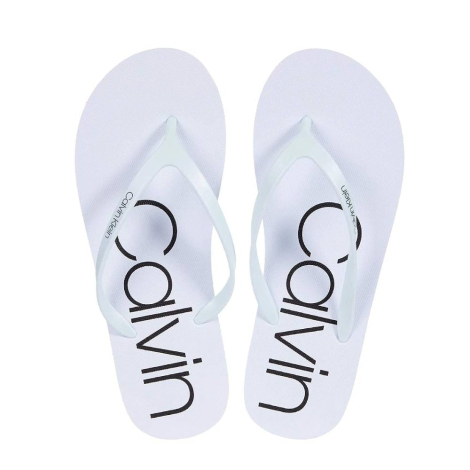 Вьетнамки женские Calvin Klein с логотипом 39,5 (9 US) 26,5 см Белый 1161406989