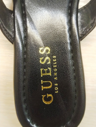 Женские вьетнамки Guess шлепанцы с логотипом из страз 37,5 (7 US) 24,3 см Черный 1159843927