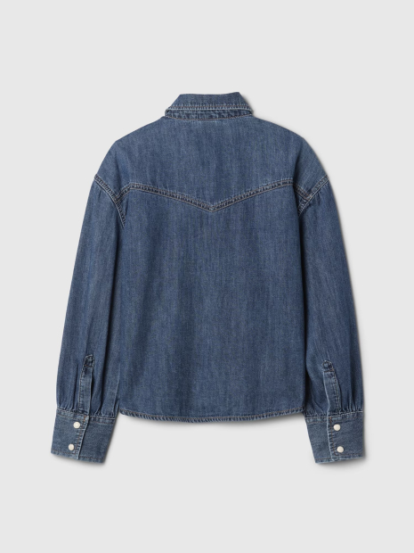 Детская джинсовая рубашка GAP с вышивкой 1159843588 (Синий M)