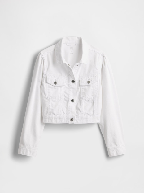 Укороченная джинсовая куртка GAP 1159848173 (Белый XS)