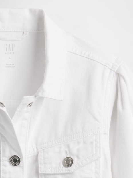 Укороченная джинсовая куртка GAP 1159848173 (Белый XS)