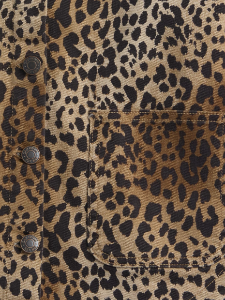 Дитяча джинсова куртка-сорочка GAP з принтом 1159853139 (Леопардовий M) на зріст 130 см