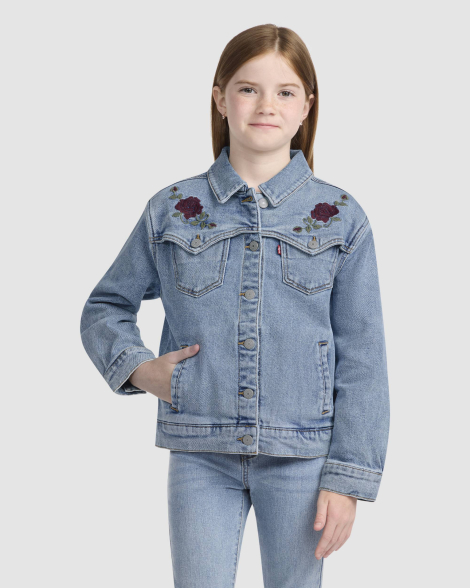 Детская джинсовая куртка Levi's с вышивкой 1159863545 (Синий 140-155 см) на рост 140-155 см