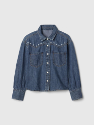 Детская джинсовая рубашка GAP с вышивкой 1159843588 (Синий M)