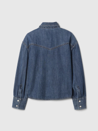 Детская джинсовая рубашка GAP с вышивкой 1159843588 (Синий M)